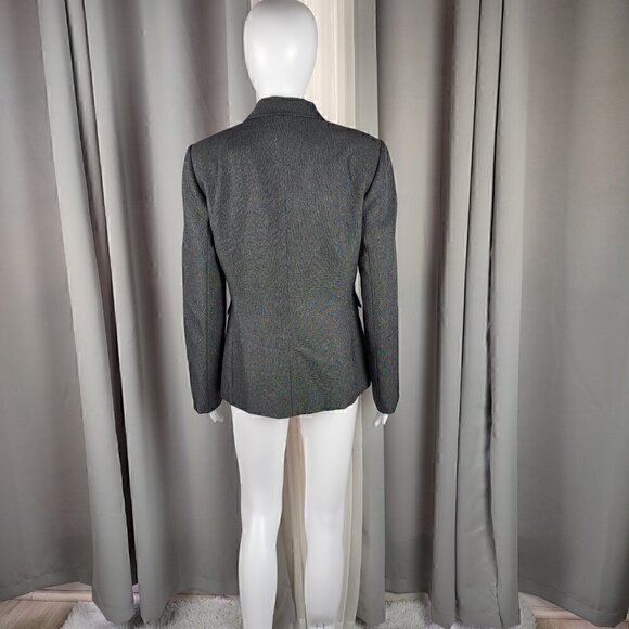 Tahari Arthur S. Levine Gray Stitch Design 2 Button Blazer, Jacket Size 6 - Picture 3 of 10